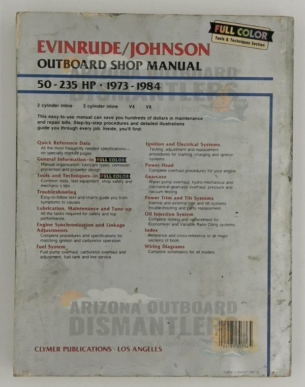 0-89287-397-3 Outboard Shop Manual – Evinrude/Johnson 50–235 HP (1973–1984) - Image 2