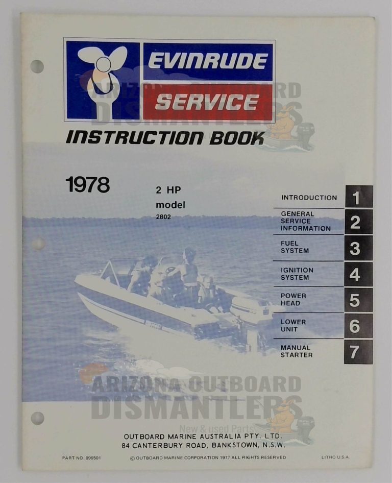096501 Instruction Book – 1978 Evinrude 2HP (model 2802)