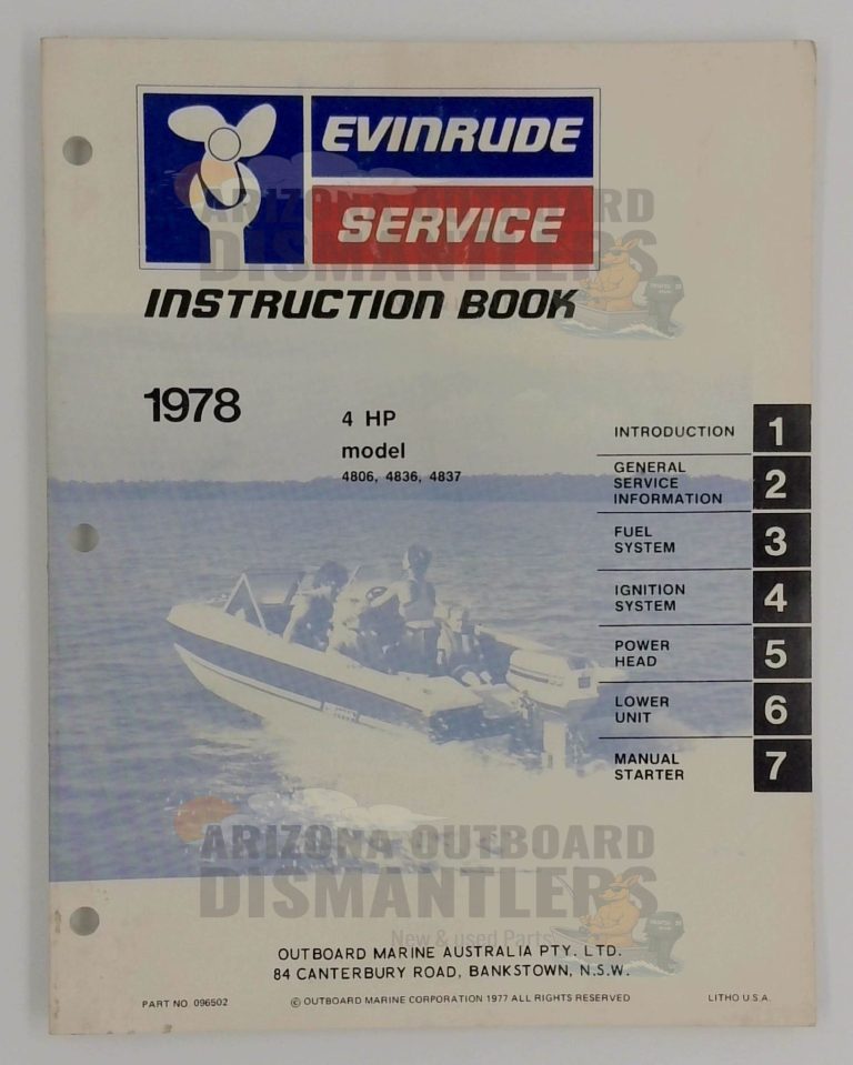 096502 Instruction Book – 1978 Evinrude 4HP (Models 4806, 4836 & 4837)