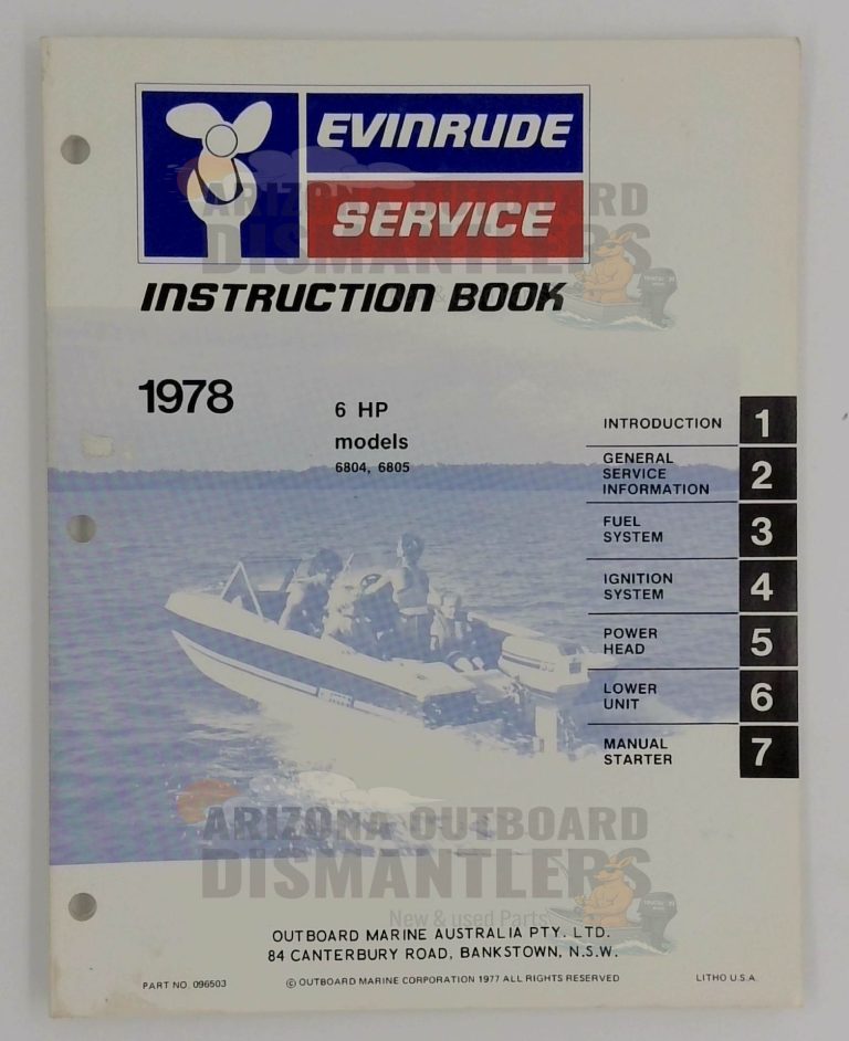 096503 Instruction Book – 1978 Evinrude 6HP (Models 6804 & 6805)