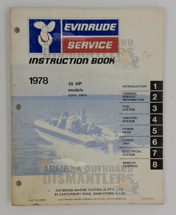 096506 Instruction Book – 1978 Evinrude 55HP (Models 55874 & 55875)