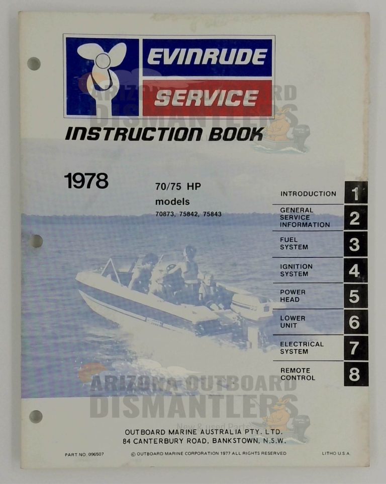 096507 Instruction Book – 1978 Evinrude 70/75HP (Models 70873, 75842 & 75843)