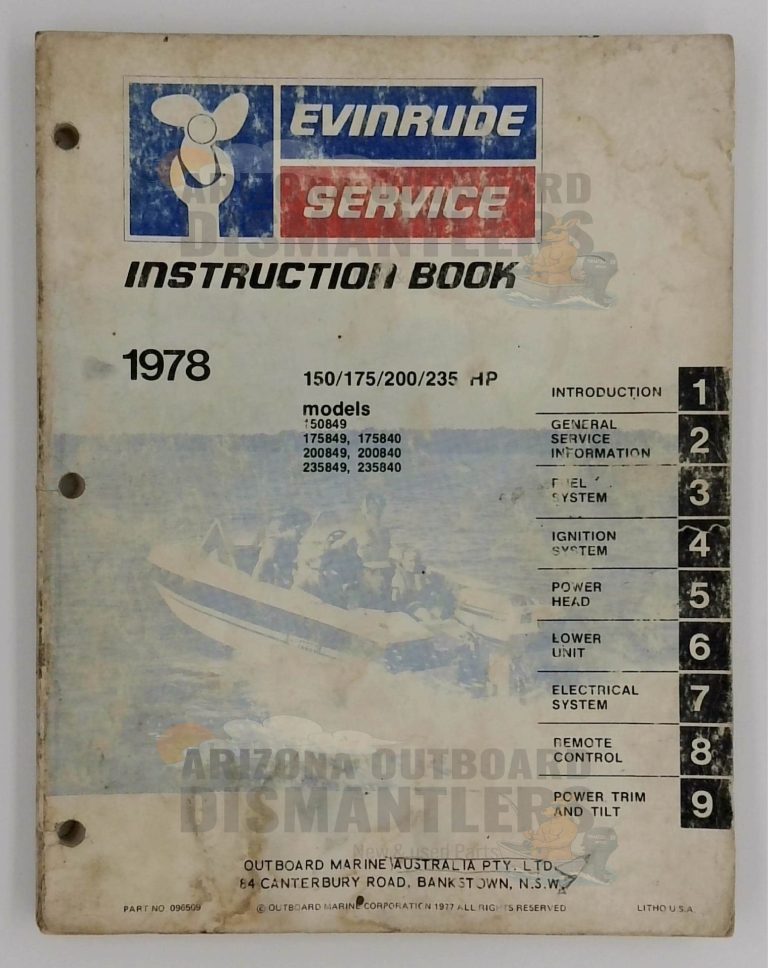 096509 Instruction Book – Evinrude 1978 150/175/200/235HP