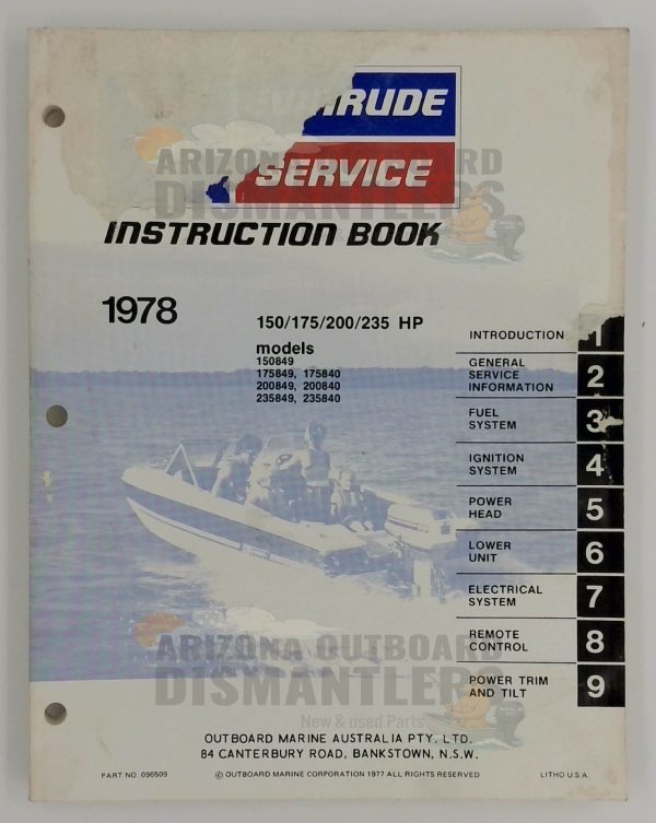 096509 Instruction Book – 1978 Evinrude 150/175/200/235HP