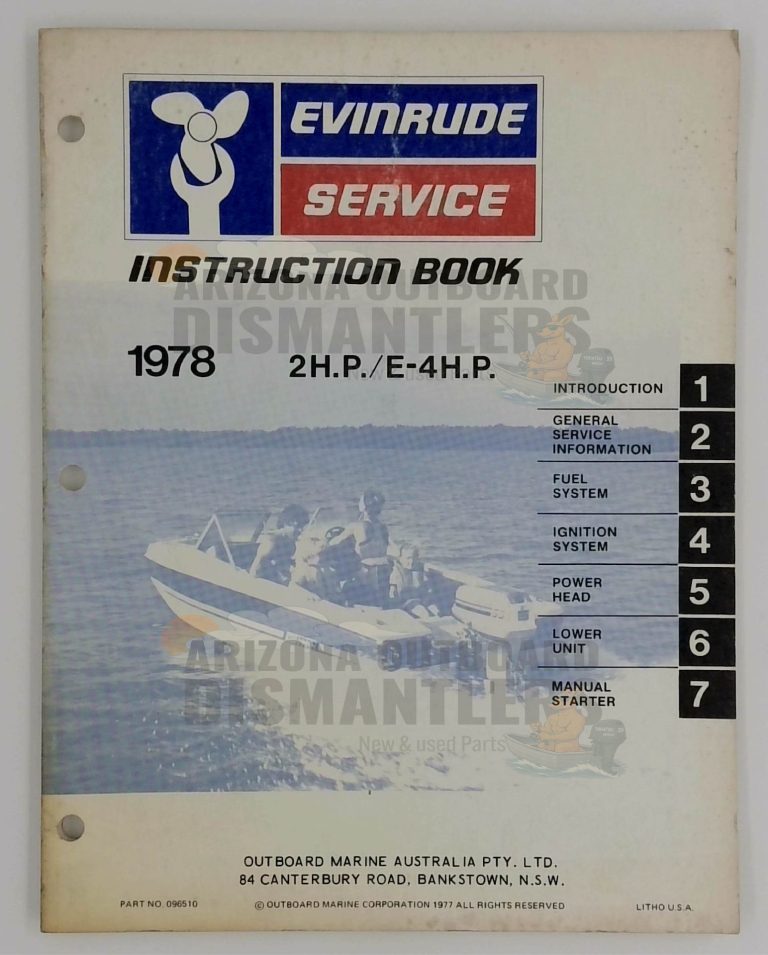 096510 – Evinrude Service Manual 1978 2 HP/E‑4 HP