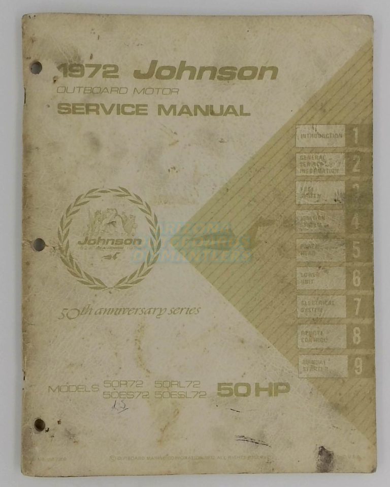 1972 Johnson Outboard Service Manual 50 Hp