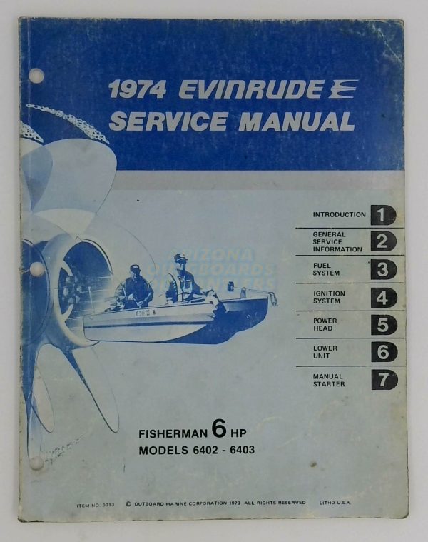 1974 Evinrude Service Manual Fisherman 6 Hp