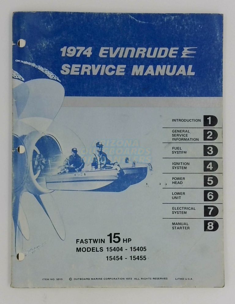 1974 Evinrude Service Manual Fastwin 15 Hp