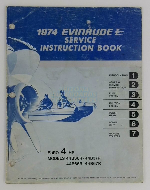1974 Evinrude Service Instruction Book 4 Hp