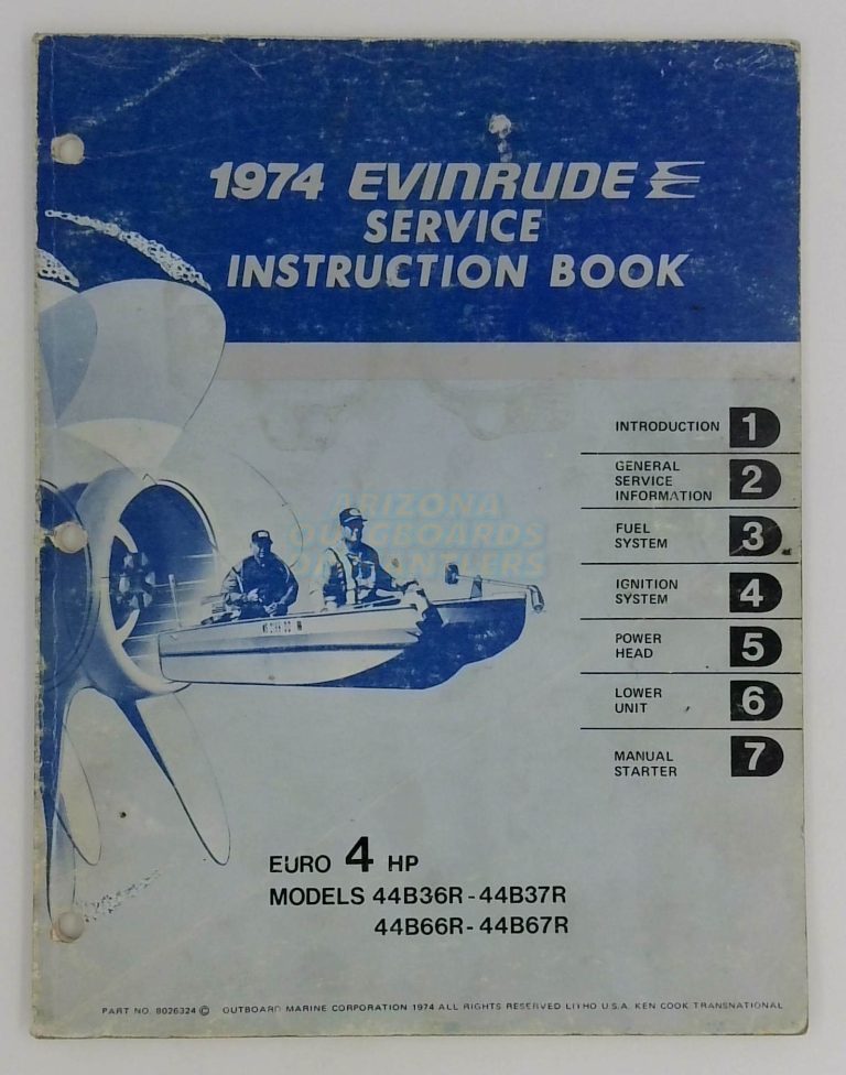 1974 Evinrude Service Instruction Book 4 Hp