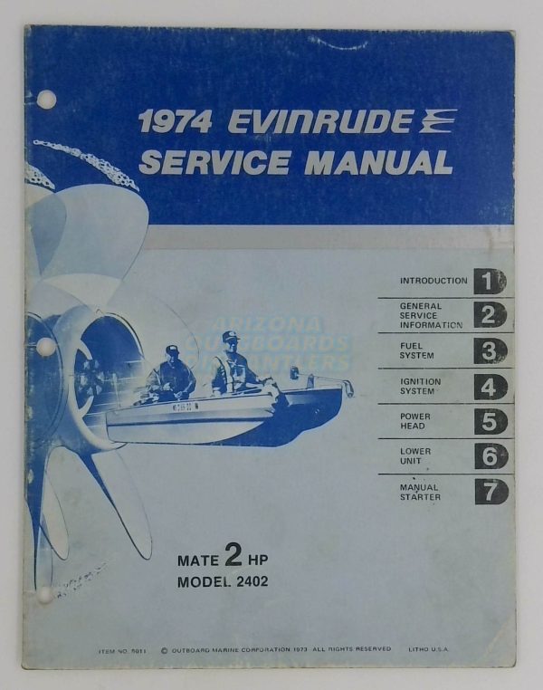 1974 Evinrude Service Manual Mate 2 Hp