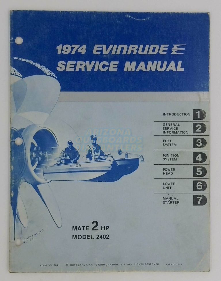 1974 Evinrude Service Manual Mate 2 Hp