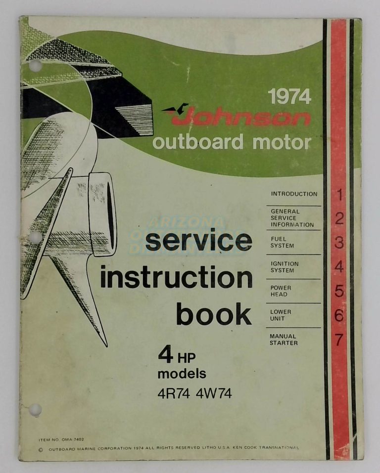1974 Johnson Outboard 4 Hp Service Instruction book