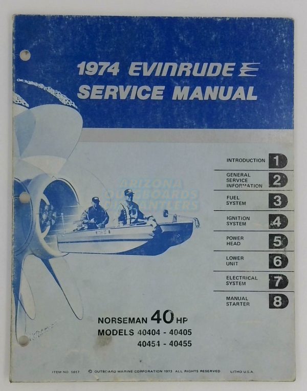 1974 Evinrude Service Manual Norseman 40 Hp