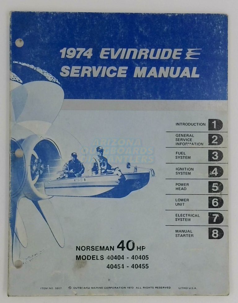 1974 Evinrude Service Manual Norseman 40 Hp