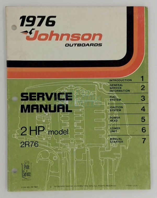 1976 Johnson Outboard 2 Hp Service Manual