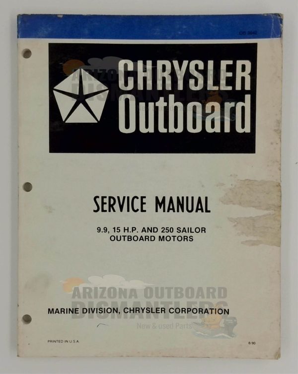 OB3642 Service Manual – Chrysler 9.9HP, 15HP & 250 Sailor