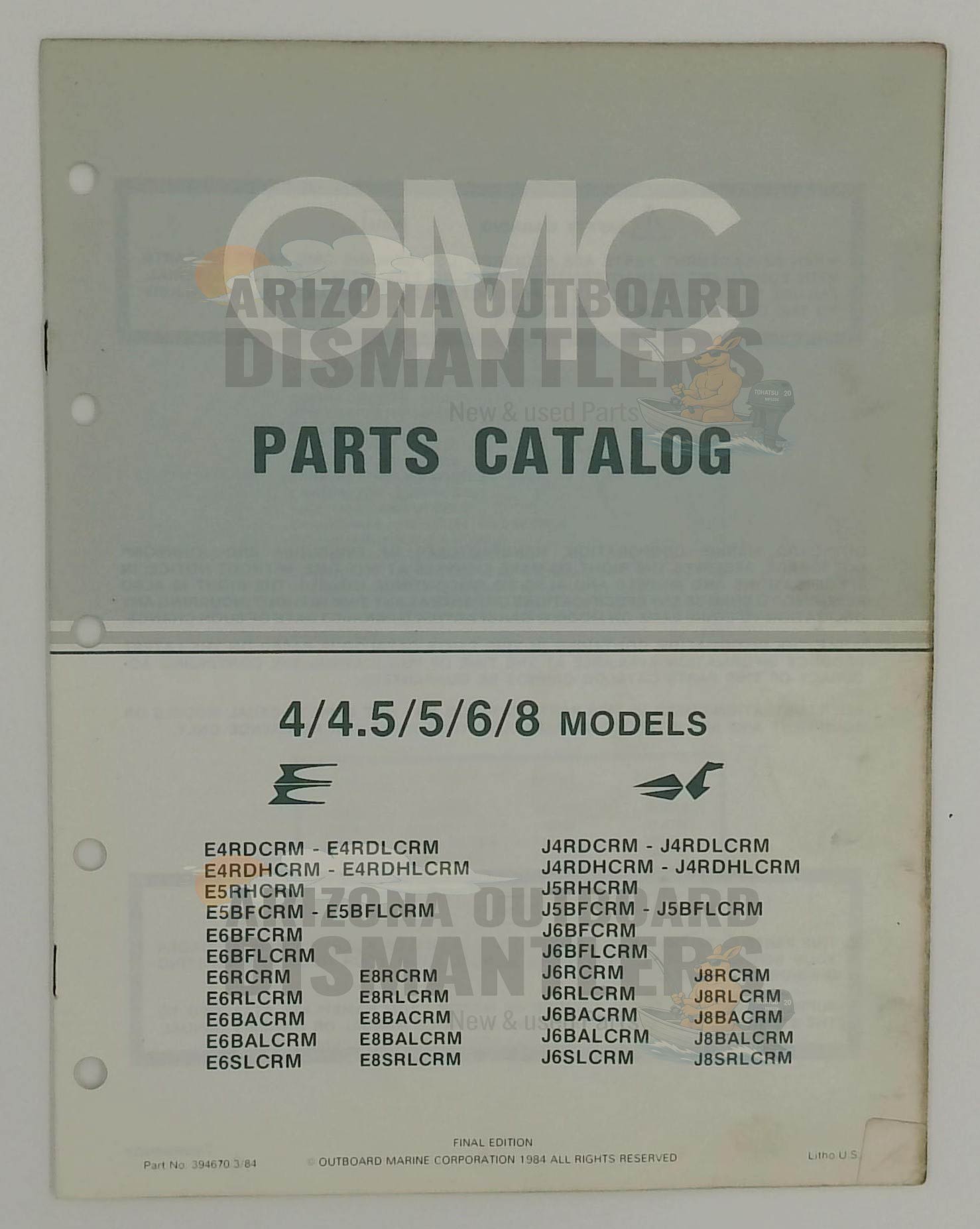 394670 – 4/4.5/5/6/8 Models 1984 Parts Catalog – OMC