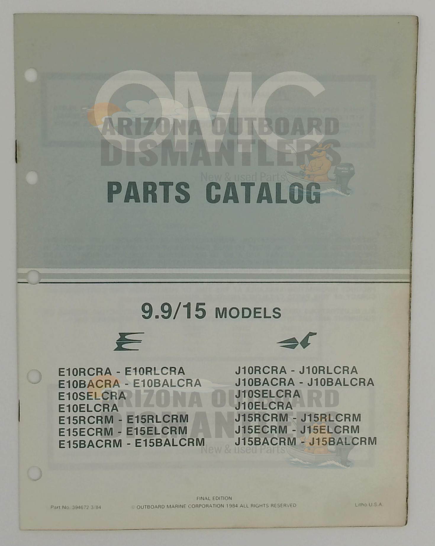 394672 – 9.9/15HP Models 1984 Parts Catalog – OMC