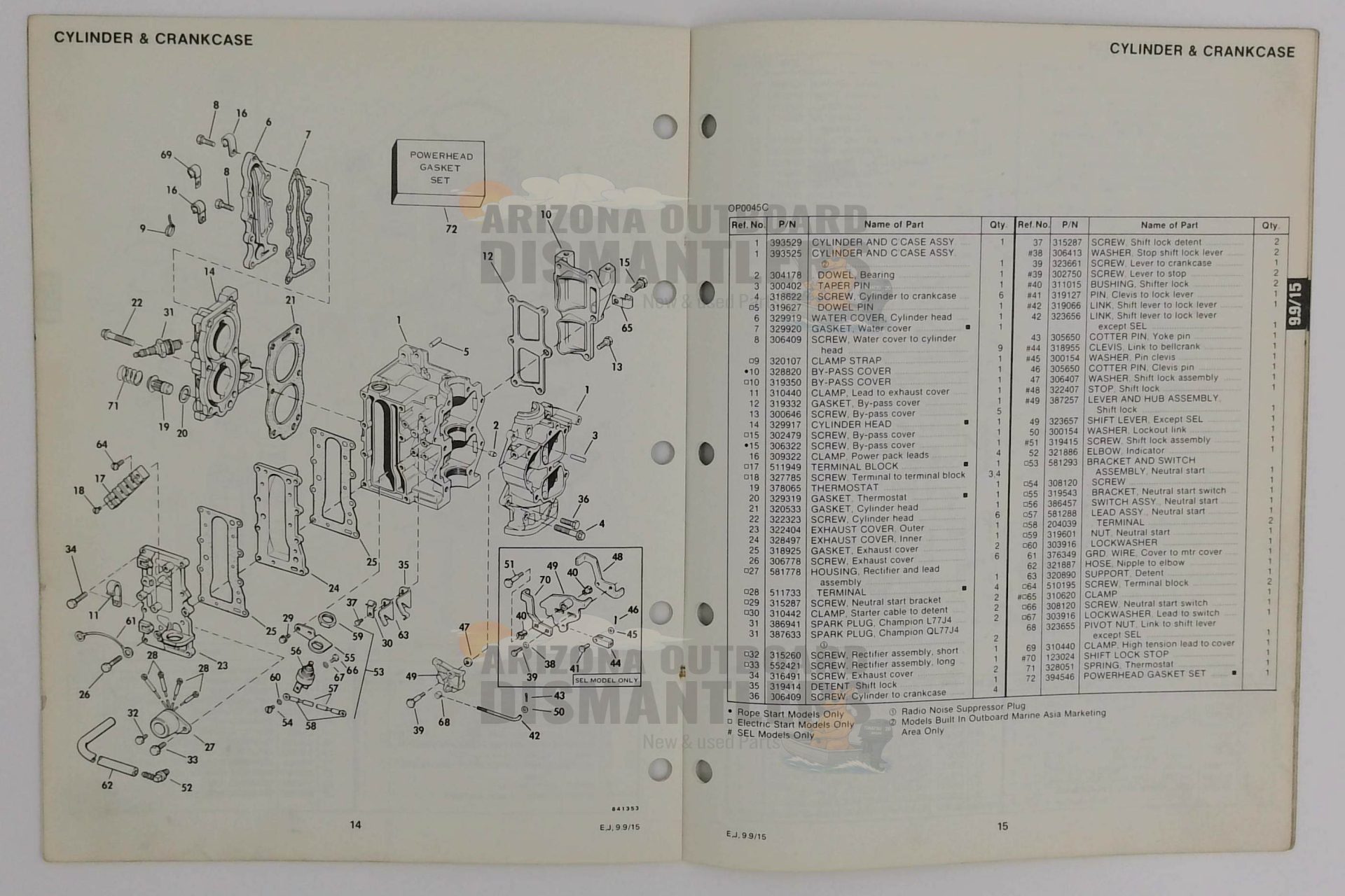 394672 – 9.9/15HP Models 1984 Parts Catalog – OMC - Image 2