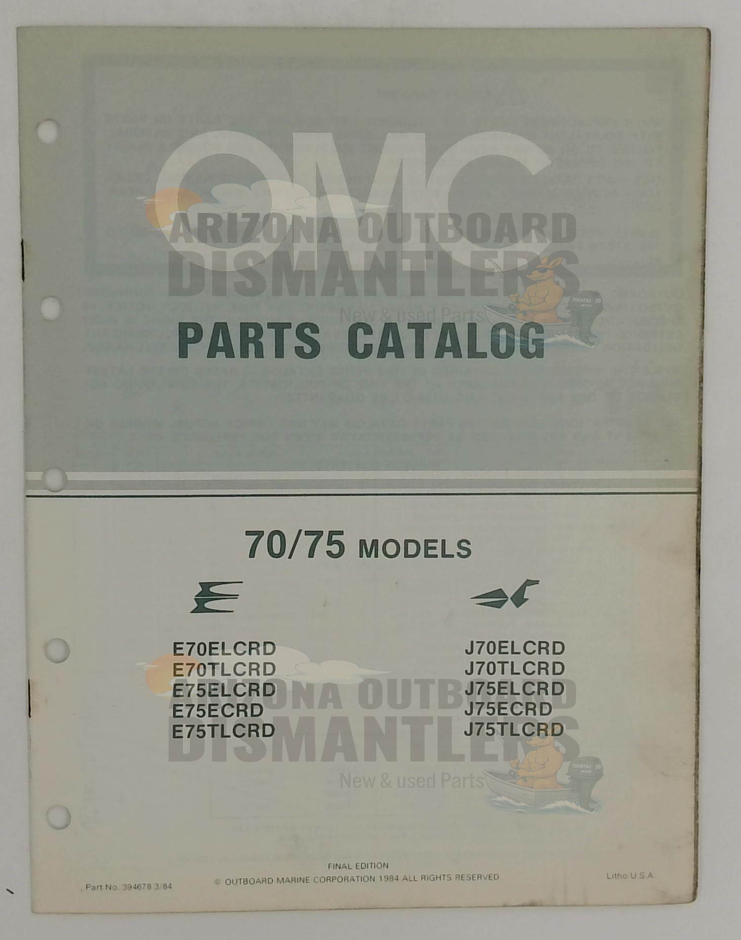 394678 – 70/75HP Models 1984 Parts Catalog – OMC