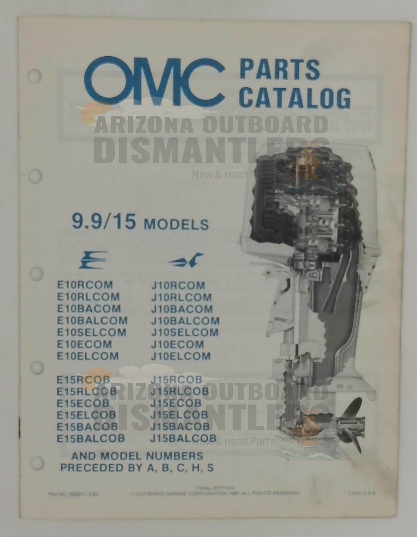 395671 – 9.9/15HP Models 1985 Parts Catalog – OMC
