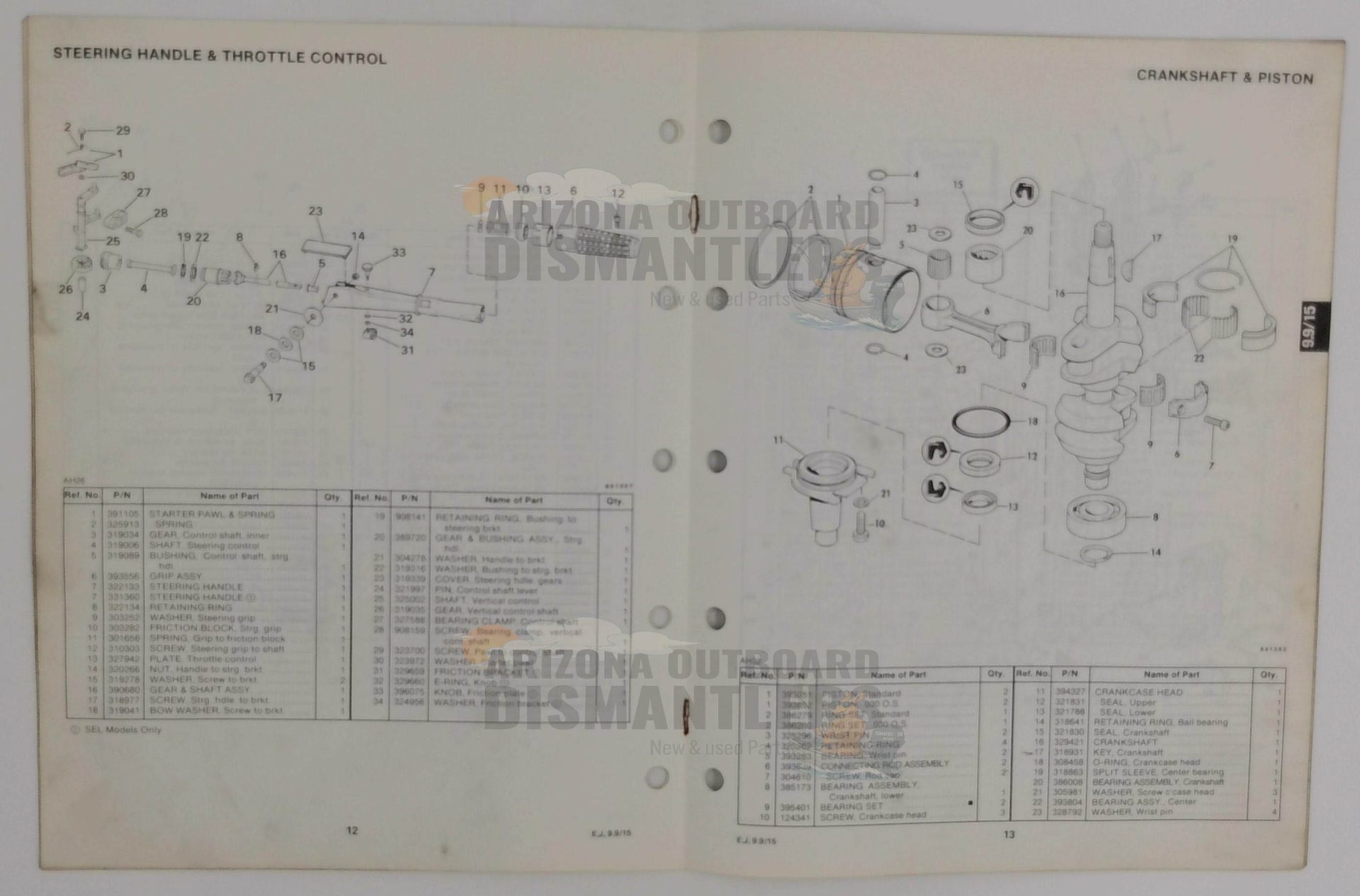 395671 – 9.9/15HP Models 1985 Parts Catalog – OMC - Image 2