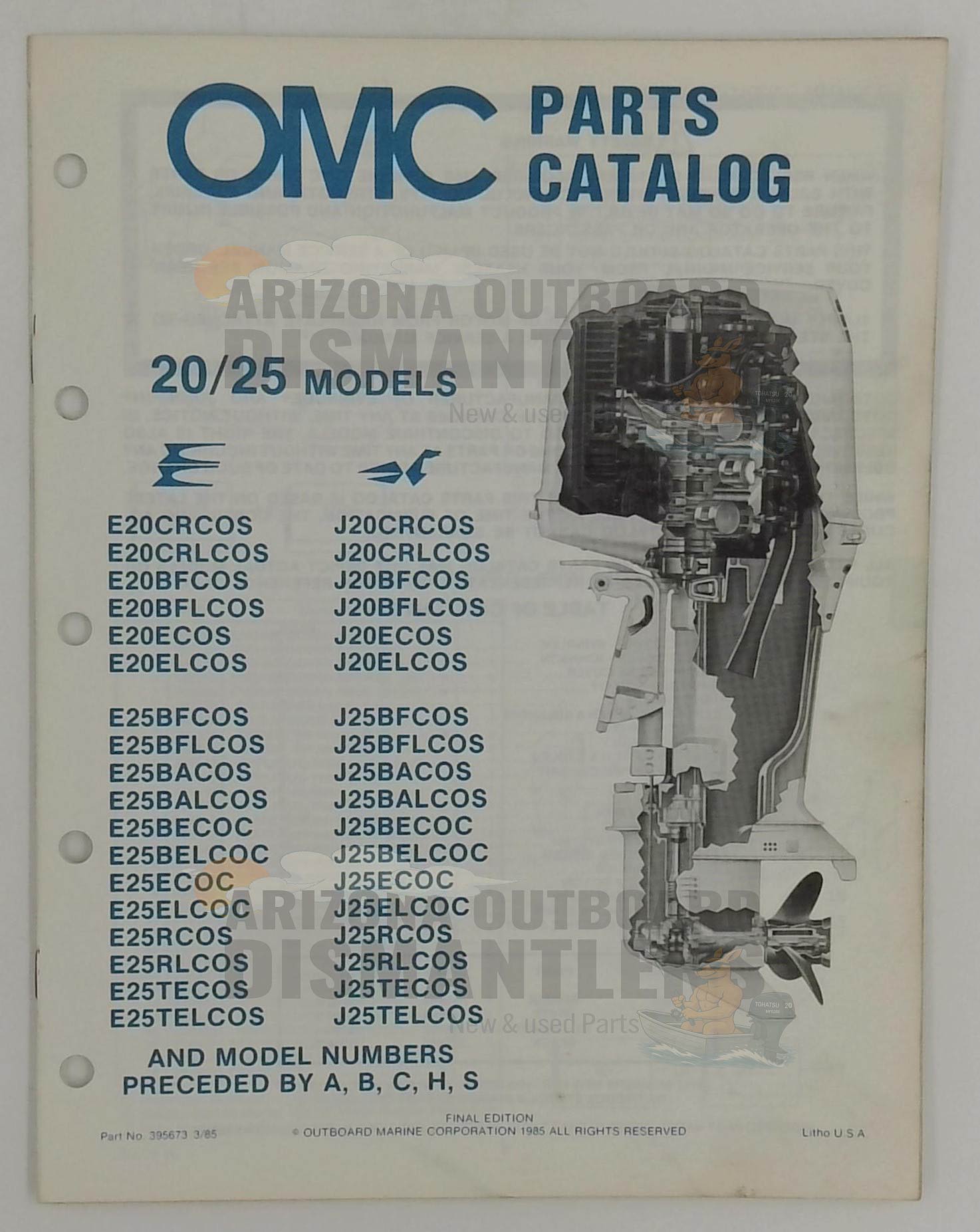 395673 – 20/25HP Models 1985 Parts Catalog – OMC