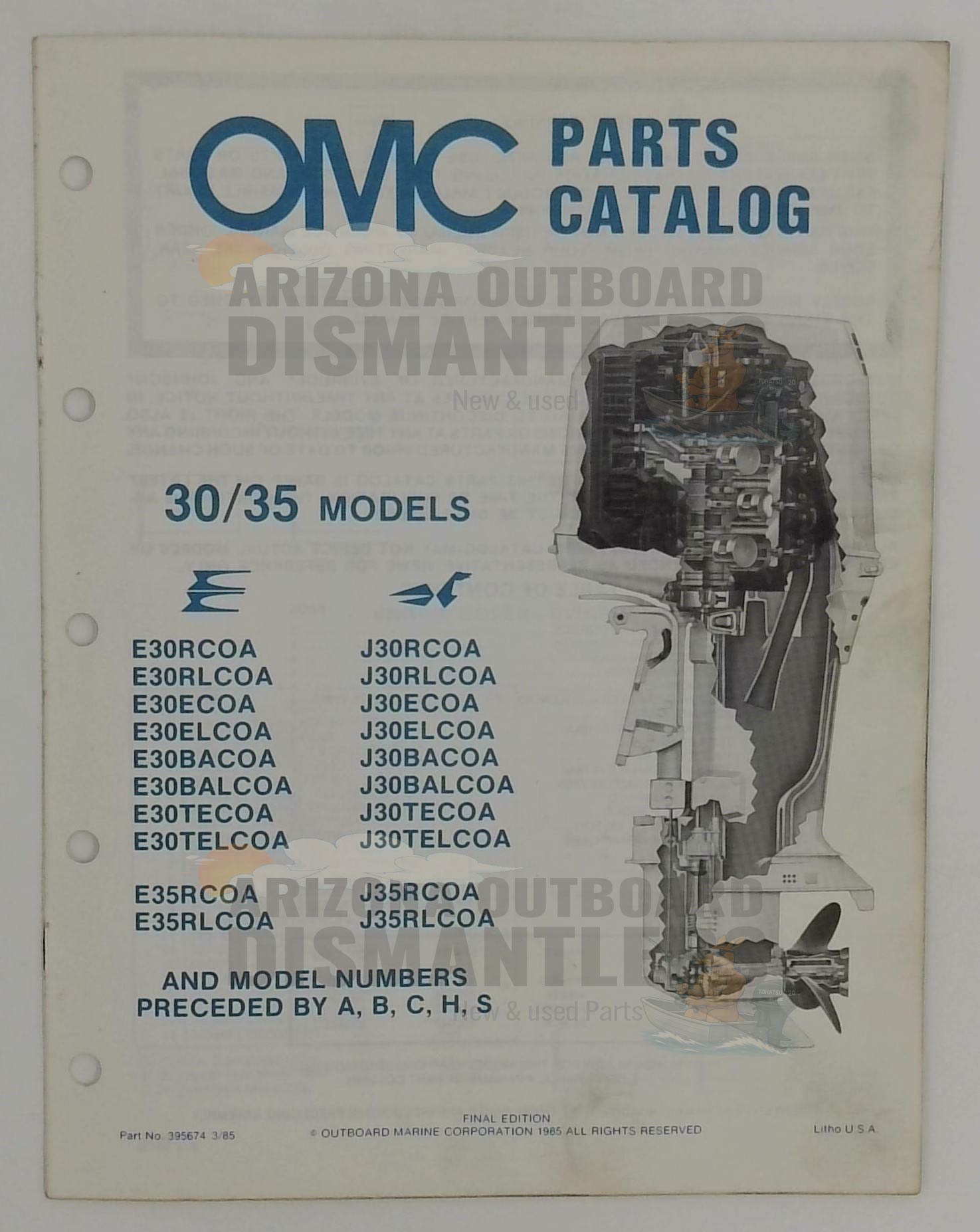 395674 – 30/35HP Models 1985 Parts Catalog – OMC