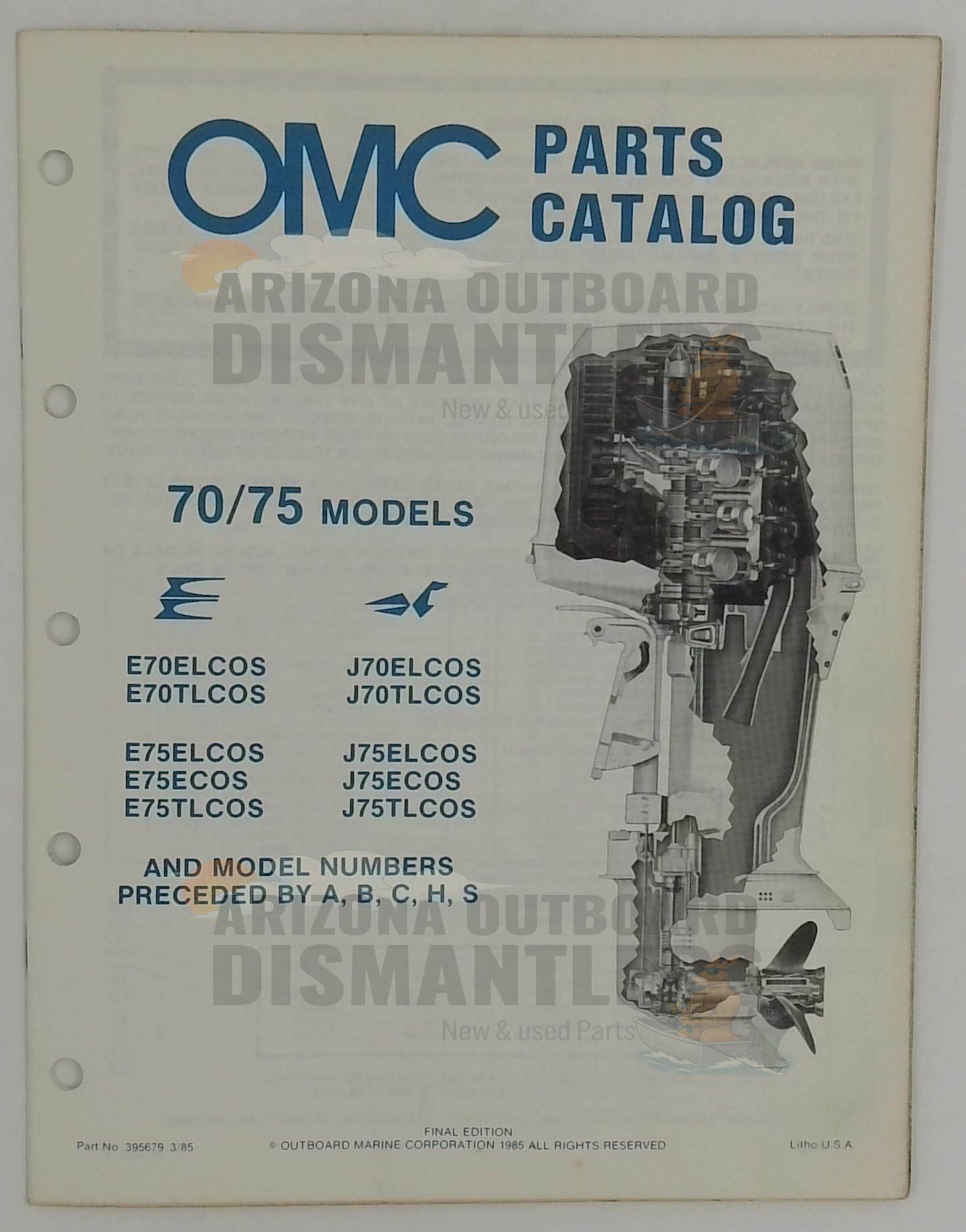 395679 – 70/75HP Models 1985 Parts Catalog – OMC