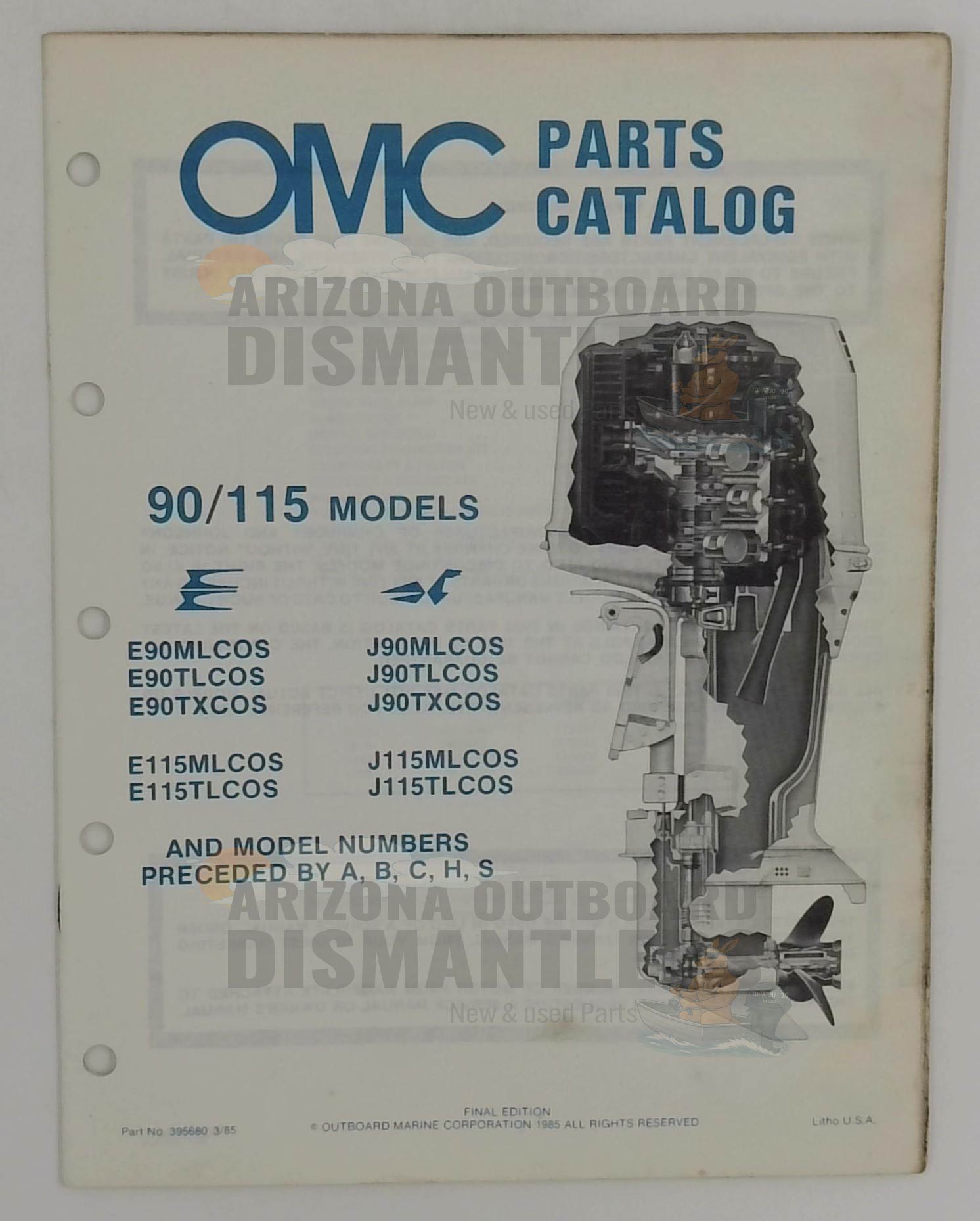 395680 – 90/115HP Models 1985 Parts Catalog – OMC
