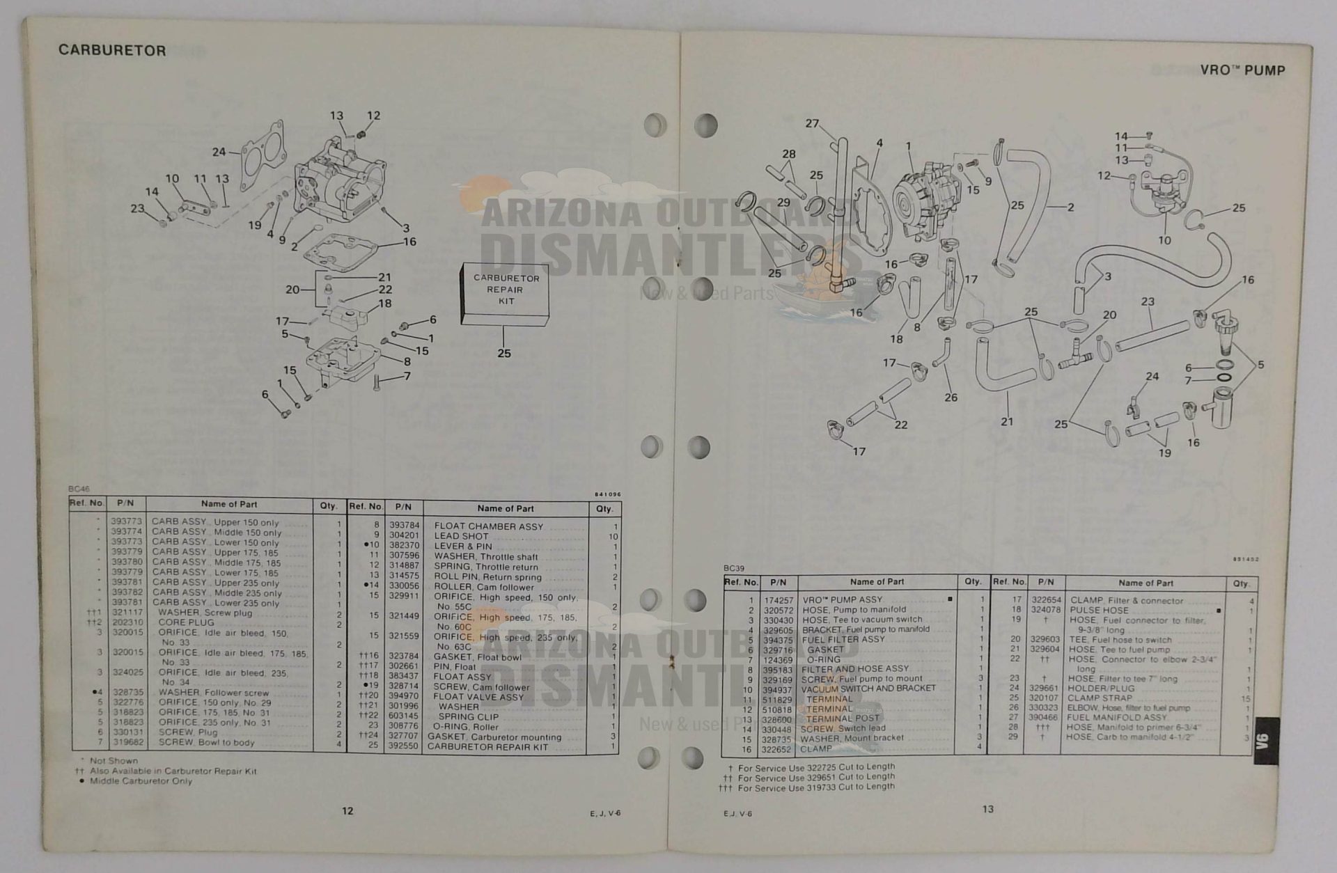 395683 – V6 Models 1985 Parts Catalog – OMC - Image 2