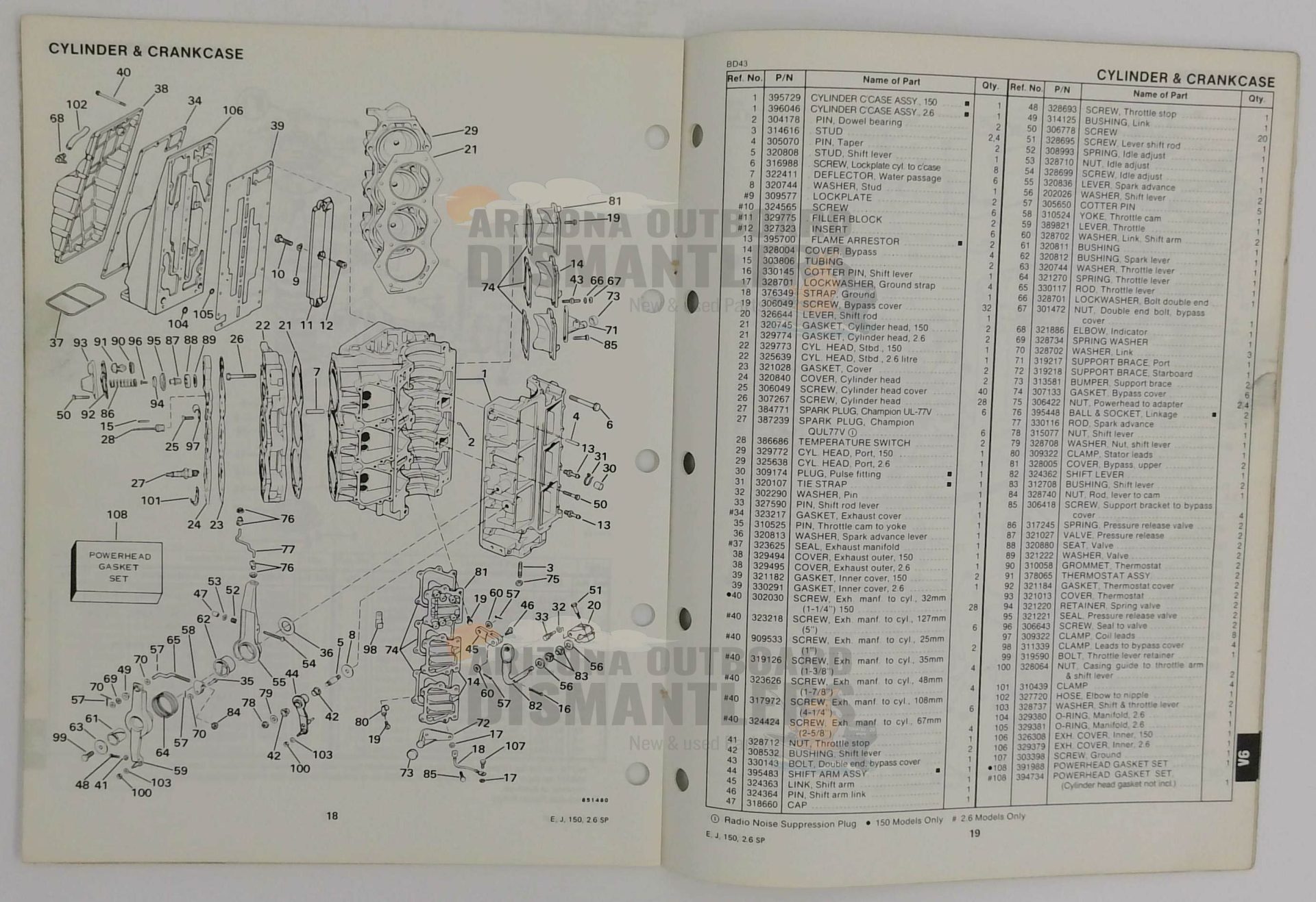 395684 – V6 Models 1985 Parts Catalog – OMC - Image 2
