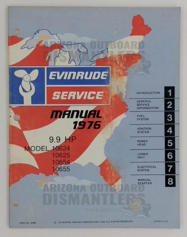 5188 Instruction Manual – 1976 Evinrude 9.9 HP (Models 10624, 10625, 10654 & 10655)