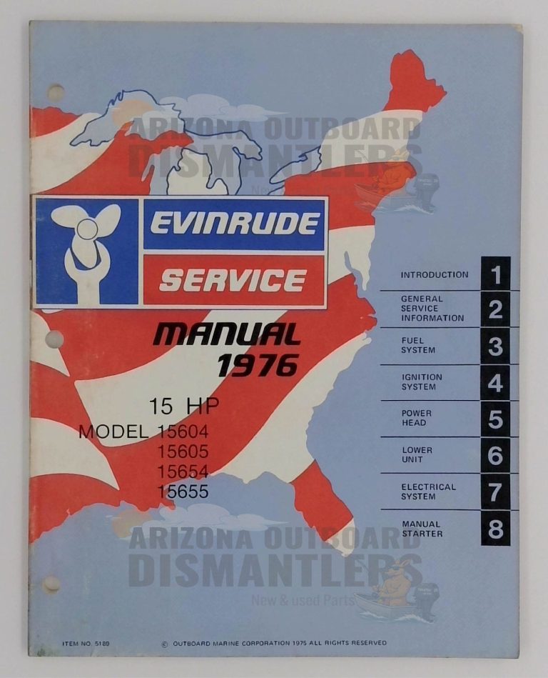 5189 Instruction Manual – 1976 Evinrude 15 HP (Models 15604, 15605, 15654 & 15655)