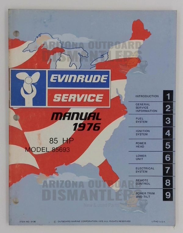 5196 Instruction Manual – 1976 Evinrude 85 HP (Model 85693)