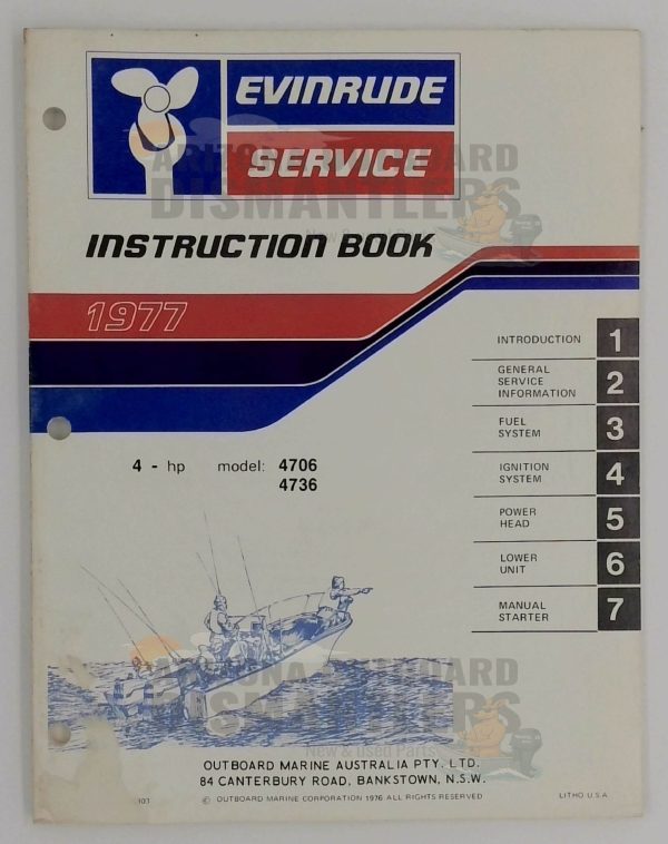 5303 Instruction Book – 1977 Evinrude 4 HP (Models 4706 & 4736)