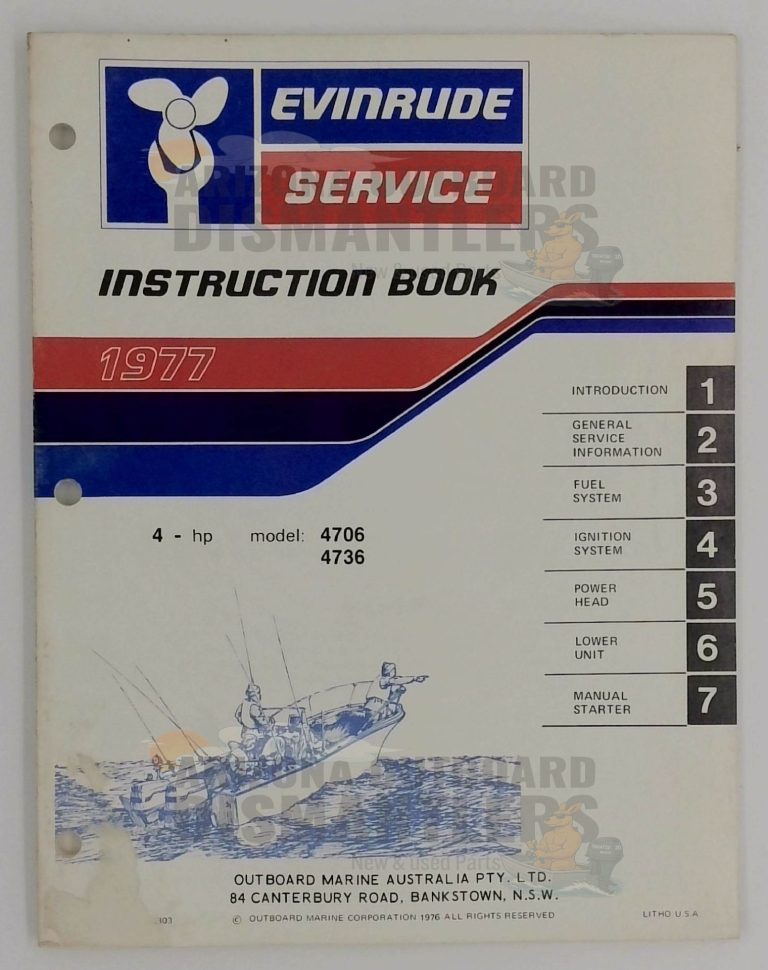 5303 Instruction Book – 1977 Evinrude 4 HP (Models 4706 & 4736)