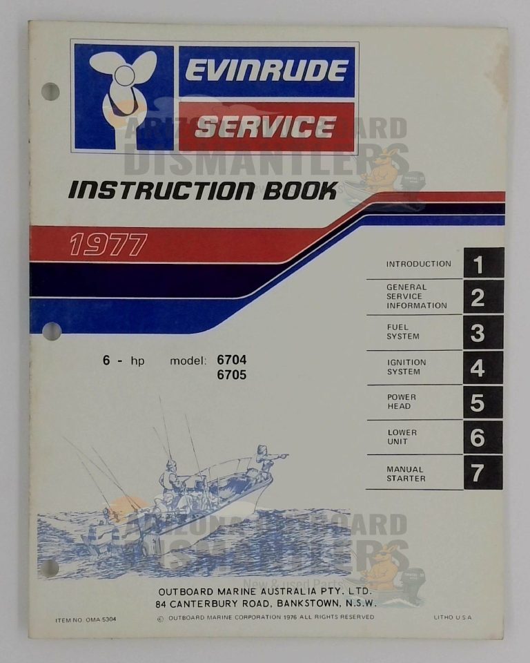 5304 Instruction Book – 1977 Evinrude 6 HP (Models 6704 & 6705)