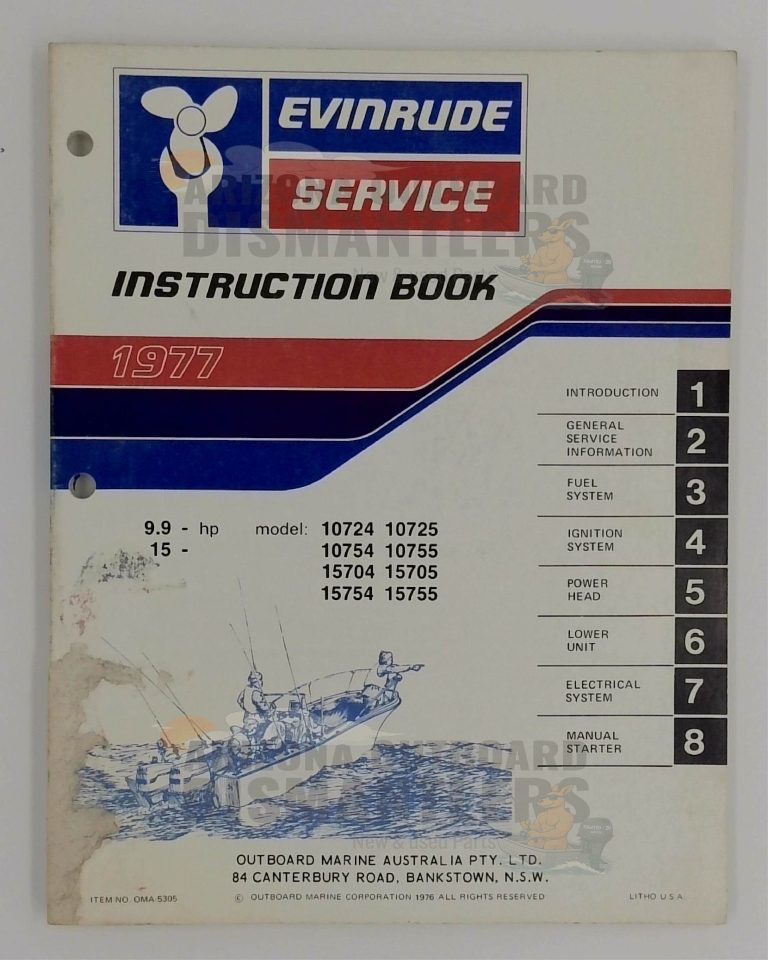 5305 Instruction Book – 1977 Evinrude 9.9–15 HP (Models 10724/10725/10754/10755 & 15704/15705/15754/15755)