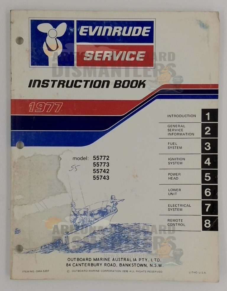 5307 Instruction Book – 1977 Evinrude 55 HP (Models 55772, 55773, 55742 & 55743)