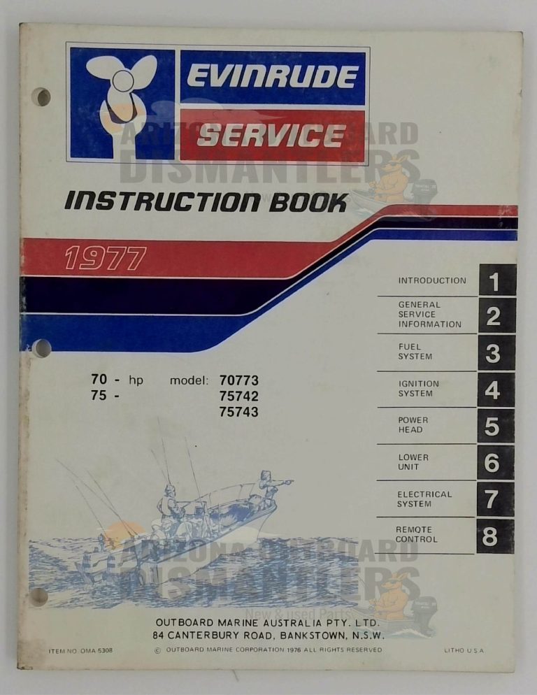 5308 Instruction Book – 1977 Evinrude 70–75 HP (Models 70773, 75742 & 75743)