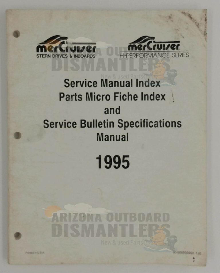 90-806935950 Service Manual Index – MerCruiser 1995
