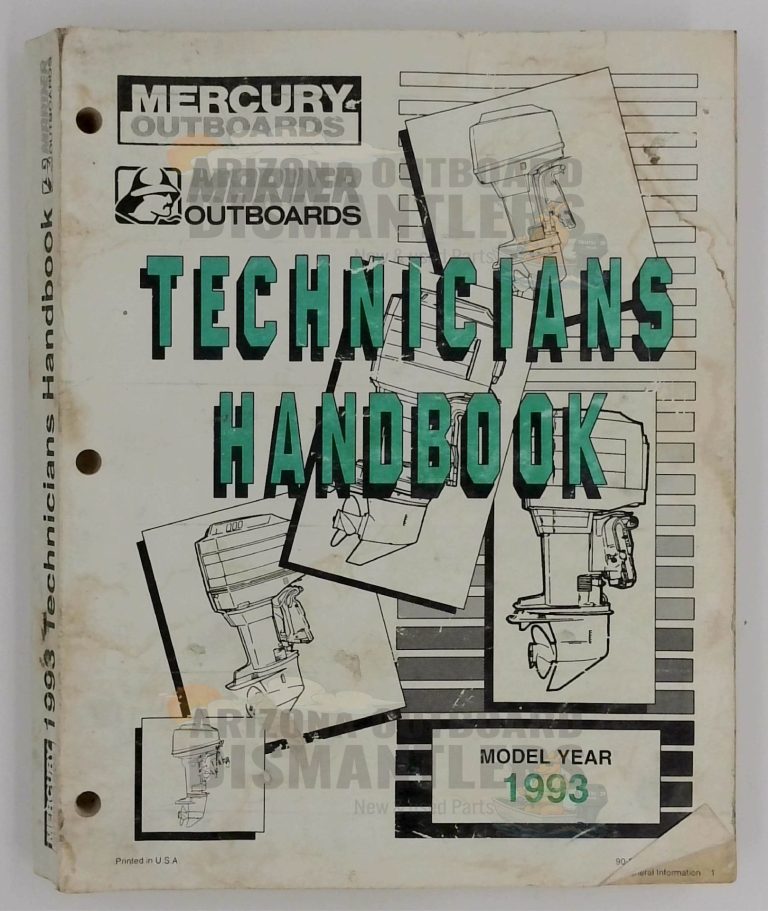 90-816981930 Technicians Handbook – Mercury Mariner Outboards (1993)