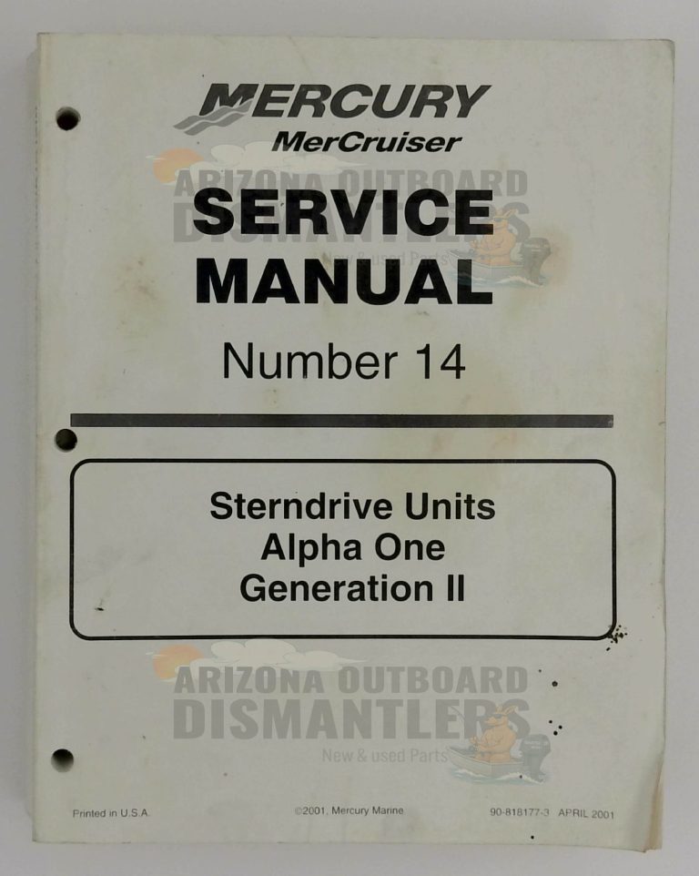 90-818177-3 Service Manual – MerCruiser Alpha One Gen II Stern Drive Units (#14, 2001)