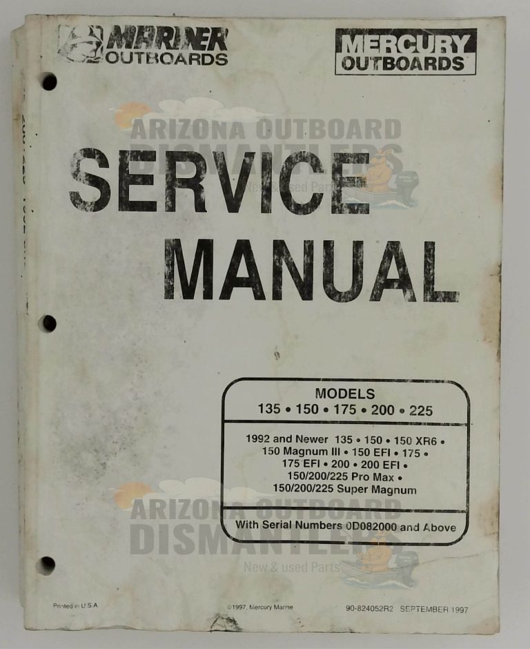 90-824052R2 Service Manual – Mercury Mariner 135-225HP (1997)