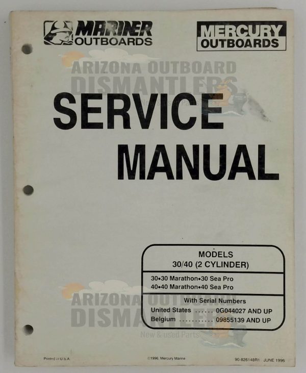 90-826148R1 Service Manual – Mercury/Mariner 30-40HP (2-Cylinder)