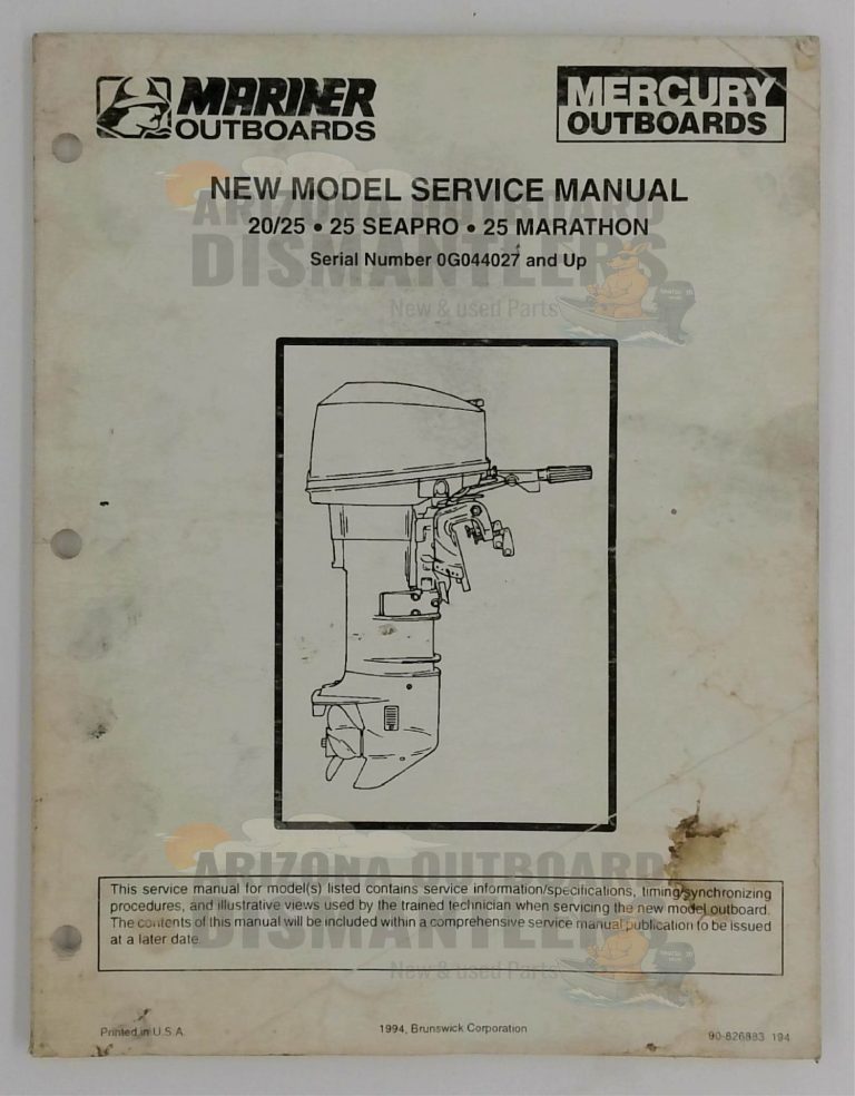 90-826883 Service Manual – Mercury 20/25, 25 Marathon & 25 SeaPro