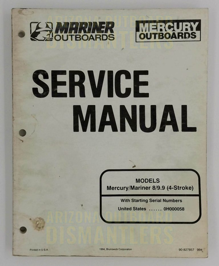 90-827857 Mercury Mariner Service Manual – 89.9 HP 4-Stroke (1994 Edition)