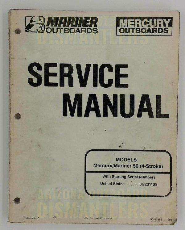 90-828631 Mercury Mariner Service Manual – 50HP (4-Stroke) Outboards